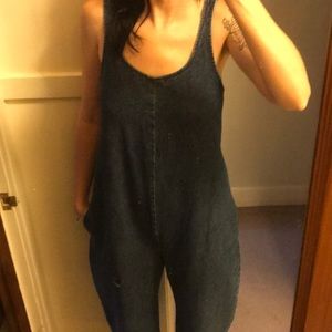Denim Ilana Kohn dark indigo jumpsuit.